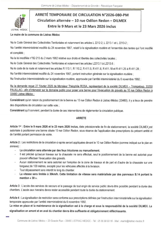 080-  Arrêté numéro 2026-080-PM - Circulation-DILMEX- 10 Odilon Redon_page-0001.jpg