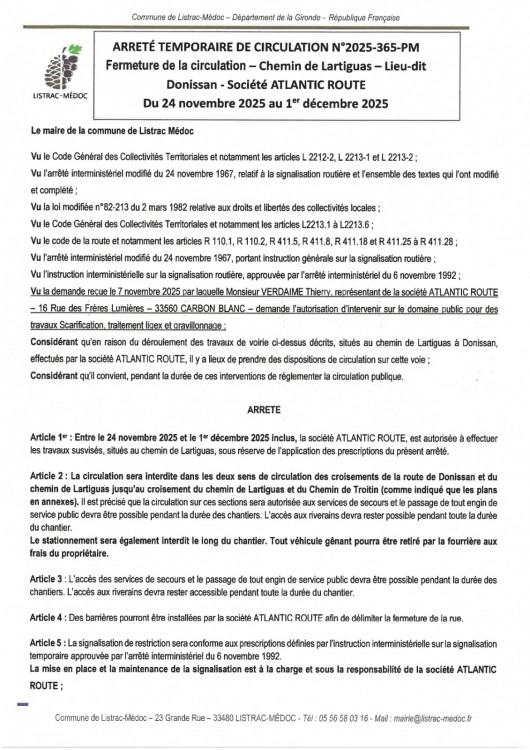 365 - Arrêté numéro 2025-365-PM - Circulation - Atlantic Route - chemin de Lartiguas_page-0001.jpg