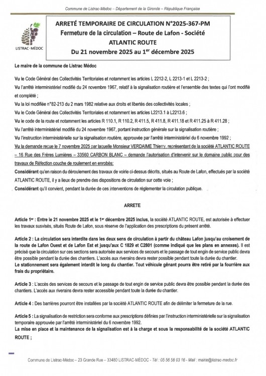 367 - Arrêté numéro 2025-367-PM - Circulation - Atlantic Route - route de Lafon_page-0001.jpg